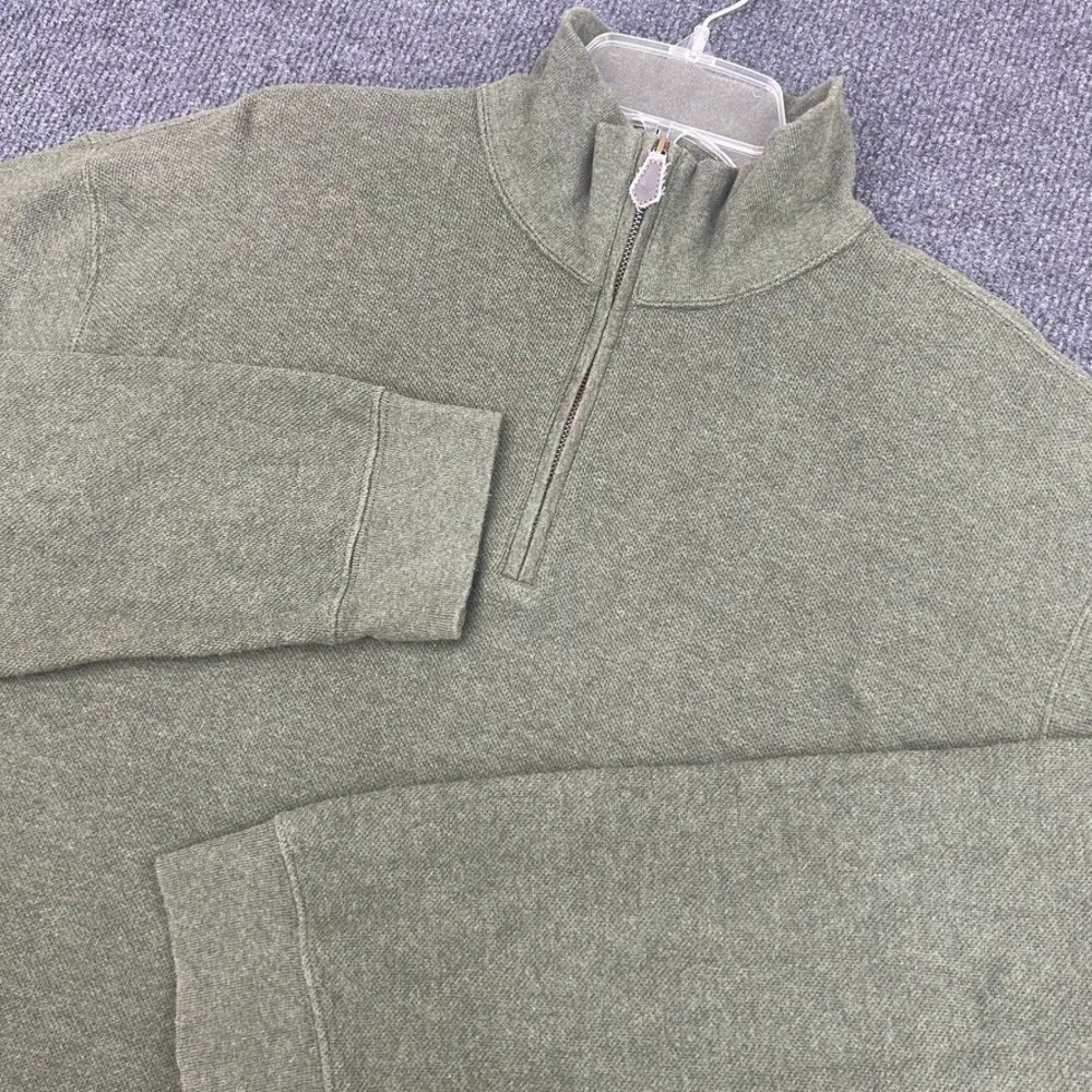 American Living Men's 1/4 Zip Long Sleeve Sweater Green Size XL Preppy Cool‎ Dad